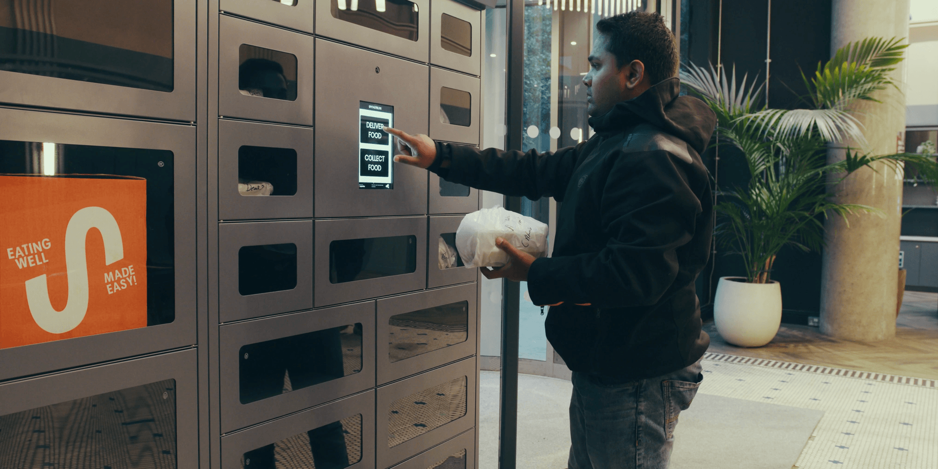 Foodie Locker installation in a residential lobby